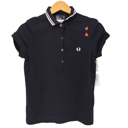 フレッドペリー FRED PERRY AMY WINEHOUSE ロゴ刺繍 鹿の子ポロシャツ レディース EUR:38