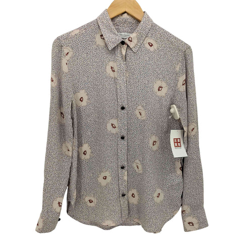 エキプモンフェム EQUIPMENT FEMME 総柄 シルク100% L/S シャツ レディース import:XS