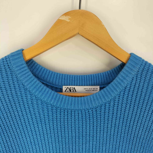 ザラ ZARA レーヨンポリナイロン リブ クルーネックニット レディース import:S