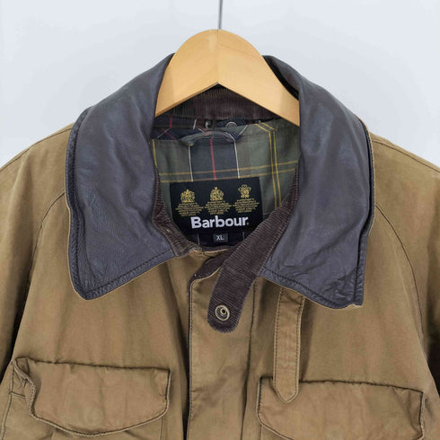 バブアー Barbour TO KI TO 別注 HORSE RIDING ZIP-IN LINER ホースライディング ジップ 裏地タータンチェックライナー 襟レザー ミリタリージャケット メンズ import:XL