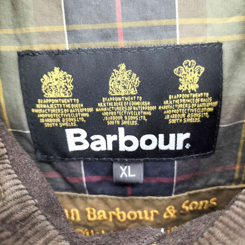バブアー Barbour TO KI TO 別注 HORSE RIDING ZIP-IN LINER ホースライディング ジップ 裏地タータンチェックライナー 襟レザー ミリタリージャケット メンズ import:XL