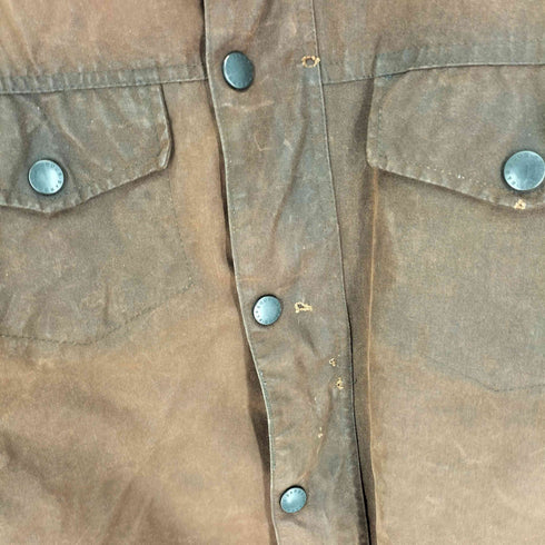 バブアー Barbour 00S A1557 DROVERS JACKET ワックスコットン 裏地チェック 襟レザー オイルドジャケット 2000年製 メンズ import:XL