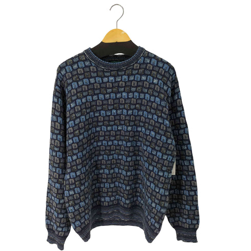 MODA EGREGIA ウール混 総柄 クルーネックニット メンズ