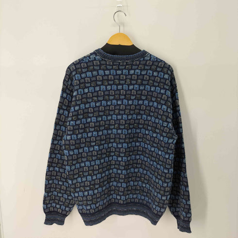 MODA EGREGIA ウール混 総柄 クルーネックニット メンズ