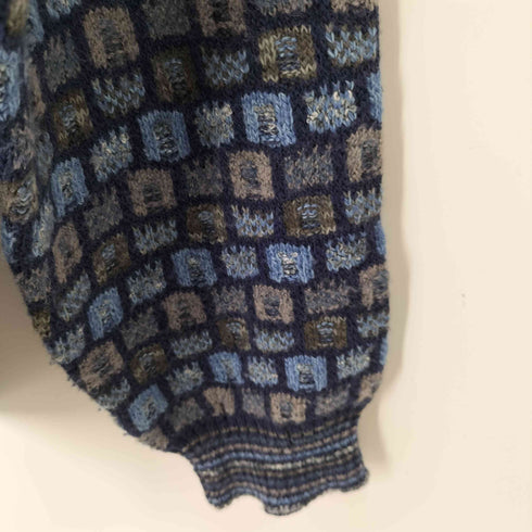 MODA EGREGIA ウール混 総柄 クルーネックニット メンズ