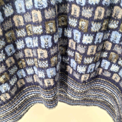 MODA EGREGIA ウール混 総柄 クルーネックニット メンズ