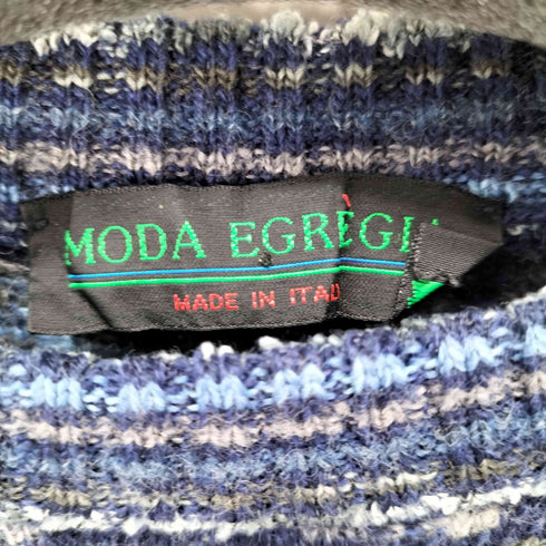 MODA EGREGIA ウール混 総柄 クルーネックニット メンズ