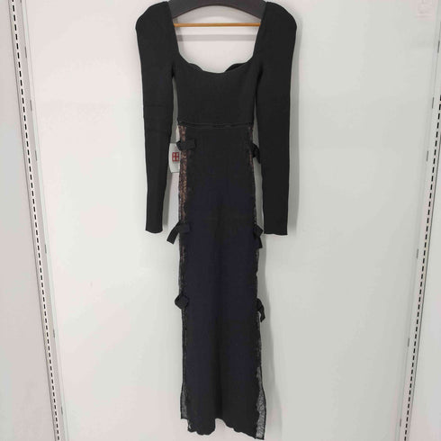 セルフポートレイト self-portrait サイドレースデザイン長袖ワンピース レディース import:S