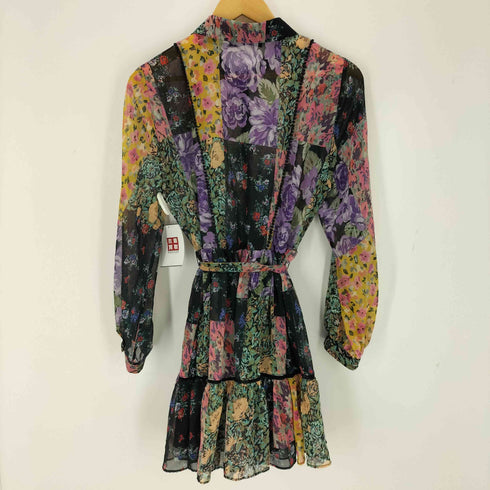 ザラ ZARA フラワーシフォンシャツワンピース レディース import:L