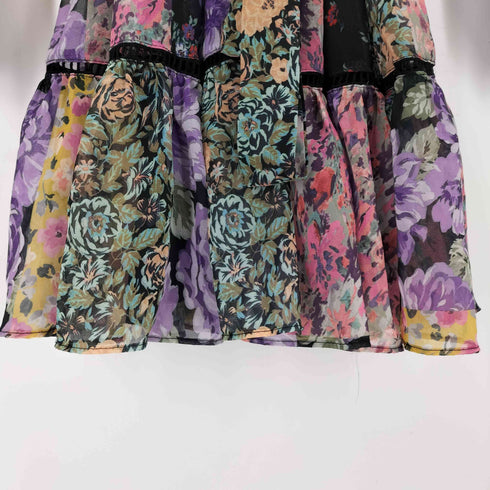 ザラ ZARA フラワーシフォンシャツワンピース レディース import:L
