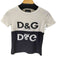 ディーアンドジードルチェアンドガッバーナ D&G DOLCE&GABBANA バイカラー ロゴプリントクロップドS/Sカットソー レディース 28/42