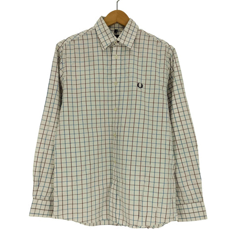 フレッドペリー FRED PERRY ロゴ刺繍 グラフチェック レギュラーカラー B.D シャツ メンズ import:S