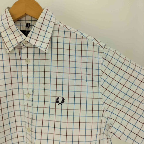 フレッドペリー FRED PERRY ロゴ刺繍 グラフチェック レギュラーカラー B.D シャツ メンズ import:S