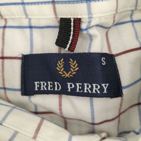 フレッドペリー FRED PERRY ロゴ刺繍 グラフチェック レギュラーカラー B.D シャツ メンズ import:S