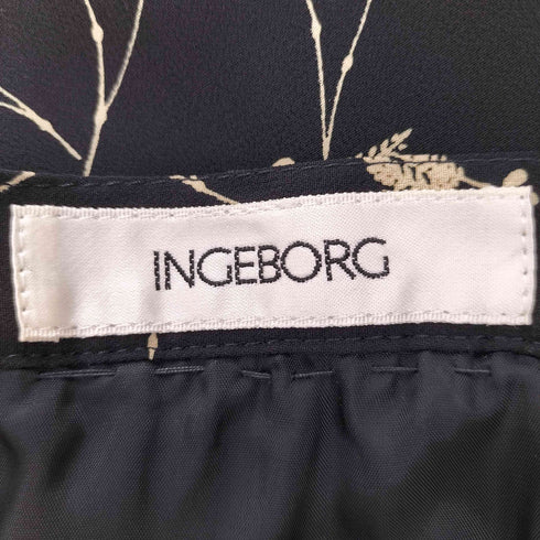 インゲボルグ INGEBORG プリーツデザイン総柄スカート レディース