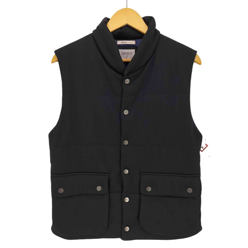 アルマーニコレツィオーニ ARMANI COLLEZIONI マイクロチェック 中綿ベスト メンズ 46
