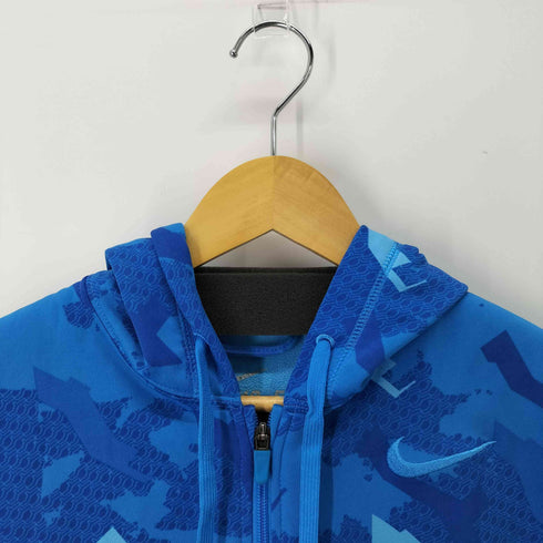 ナイキ NIKE THERMA-FIT 総柄 ロゴ刺繍 ジップアップパーカー メンズ import:M