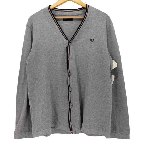 フレッドペリー FRED PERRY ロゴ 刺繍 コットン ニット カーディガン メンズ import:M