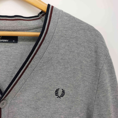 フレッドペリー FRED PERRY ロゴ 刺繍 コットン ニット カーディガン メンズ import:M