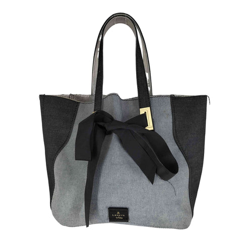 ランバンオンブルー LANVIN en Bleu 切替 デニムトートバッグ レディース