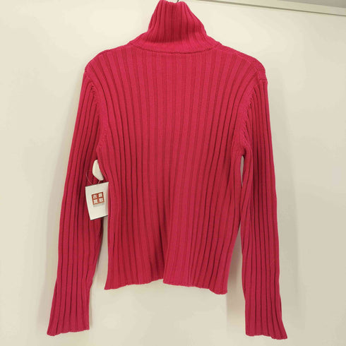 GLENFIELD ハイネック ジップアップ コットン ニット セーター レディース