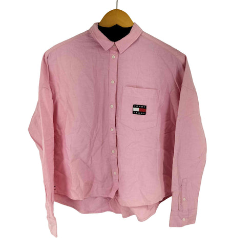 トミージーンズ tommy jeans ワッペンレギュラーカラーシャツ レディース JPN:S