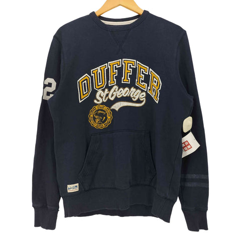 ザダファーオブセントジョージ The DUFFER of ST.GEORGE ロゴプリント Vガゼット フロントポケット クルーネック スウェット メンズ import:S