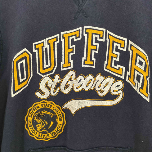 ザダファーオブセントジョージ The DUFFER of ST.GEORGE ロゴプリント Vガゼット フロントポケット クルーネック スウェット メンズ import:S