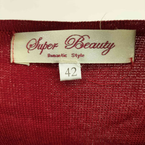 スーパービューティ super beauty リボンデザイン レーヨン混カーディガン レディース 42
