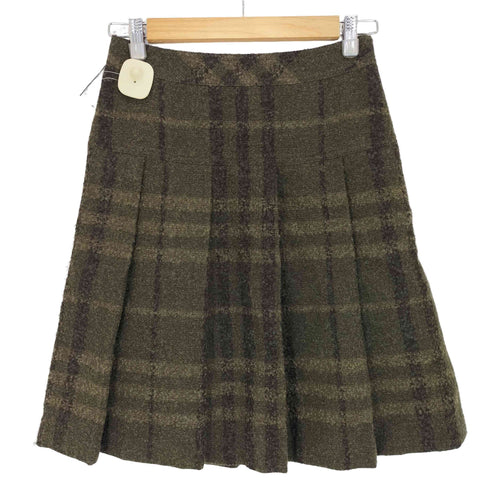 バーバリー BURBERRY ウール チェック プリーツ レディース JPN:36