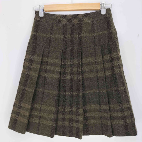 バーバリー BURBERRY ウール チェック プリーツ レディース JPN:36