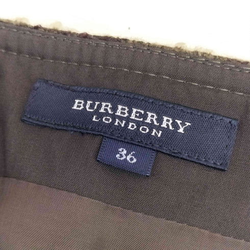 バーバリー BURBERRY ウール チェック プリーツ レディース JPN:36