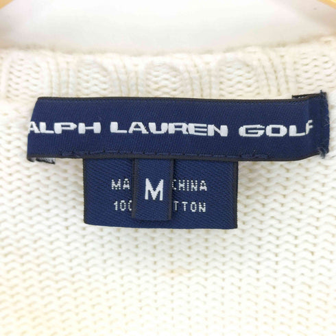 ラルフローレンゴルフ RALPH LAUREN GOLF ケーブ編みライン コットンニット レディース import:M