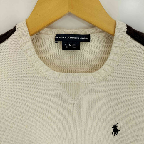 ラルフローレンゴルフ RALPH LAUREN GOLF ケーブ編みライン コットンニット レディース import:M