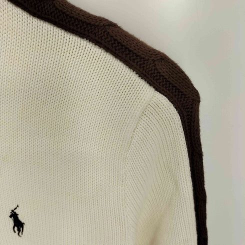 ラルフローレンゴルフ RALPH LAUREN GOLF ケーブ編みライン コットンニット レディース import:M