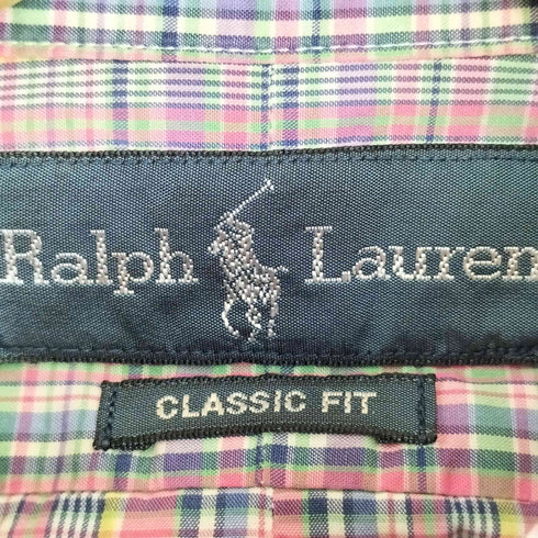 ラルフローレン RALPH LAUREN CLASSIC FIT チェック BDシャツ メンズ import:S