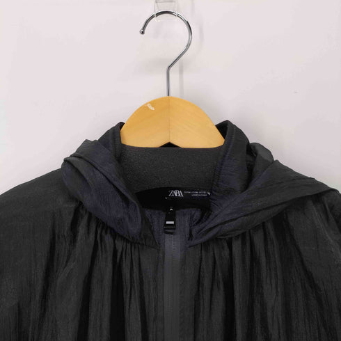 ザラ ZARA パフスリーブ シアードッキングフーデッドボンバージャケット クロップド レディース JPN:M