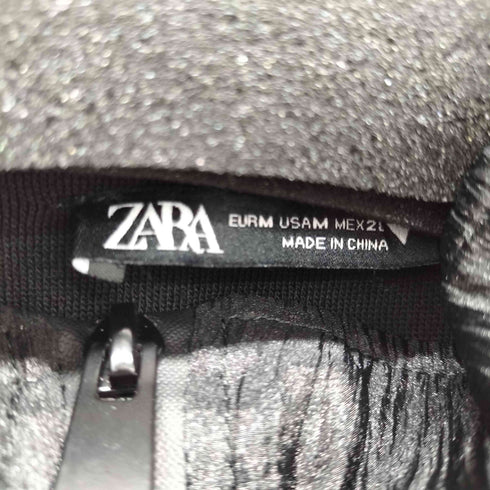 ザラ ZARA パフスリーブ シアードッキングフーデッドボンバージャケット クロップド レディース JPN:M