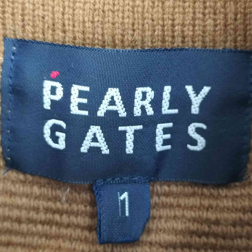 パーリーゲイツ PEARLY GATES 襟ロゴ 刺繍 ウール100 サムホール ハーフジップ プルオーバー メンズ JPN:1