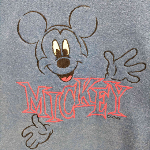 90s USA製 キャラクター刺繍 クルーネックスウェット メンズ import:L