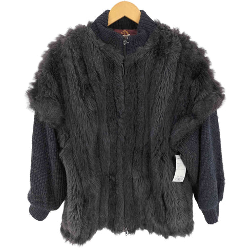 JORDACHE USA製 ファードッキング ニットブルゾン メンズ