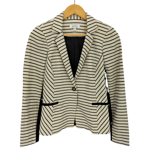 バーニーズニューヨーク BARNEYS NEWYORK コットンリネン ボーダー テーラードジャケット レディース JPN:0