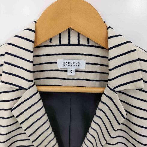 バーニーズニューヨーク BARNEYS NEWYORK コットンリネン ボーダー テーラードジャケット レディース JPN:0
