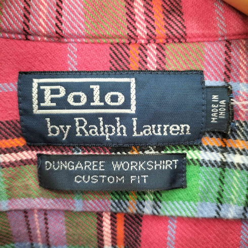 ポロバイラルフローレン Polo by RALPH LAUREN DUNGAREE WORK SHIRT CUSTOM FIT エルボーパッチ チェック L/S シャツ メンズ