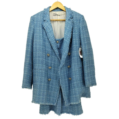 ザラ ZARA ツイード ダブルジャケット アンサンブル レディース import:L