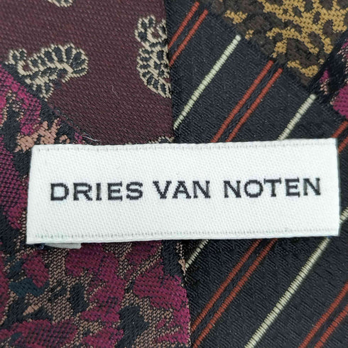 ドリスヴァンノッテン DRIES VAN NOTEN 総柄 シルクネクタイ パッチワーク メンズ