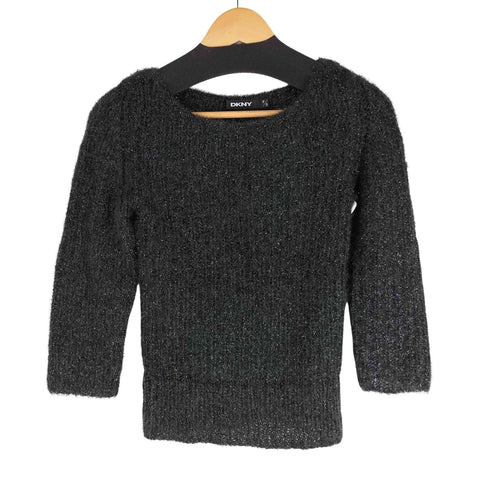 ダナキャランニューヨーク DKNY モヘヤ20% ラウンドネックニット ラメ Y2K レディース import:S