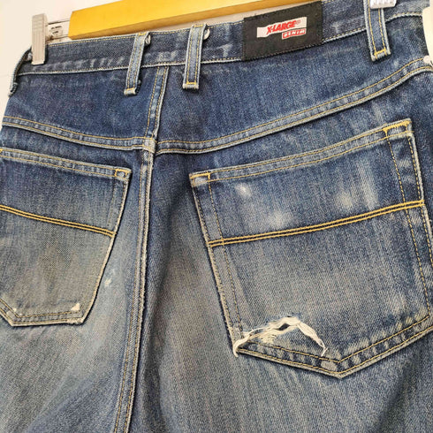 エクストララージ XLARGE MADE IN USA ボタンフライダメージデニムパンツ メンズ 30