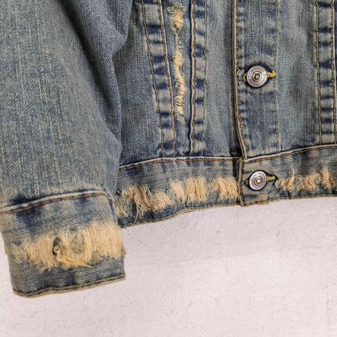 トゥルーレリジョン TRUE RELIGION ダメージデニムトラッカージャケット レディース JPN:XL