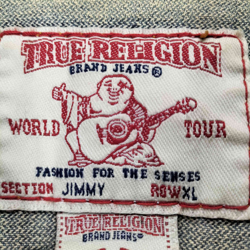 トゥルーレリジョン TRUE RELIGION ダメージデニムトラッカージャケット レディース JPN:XL